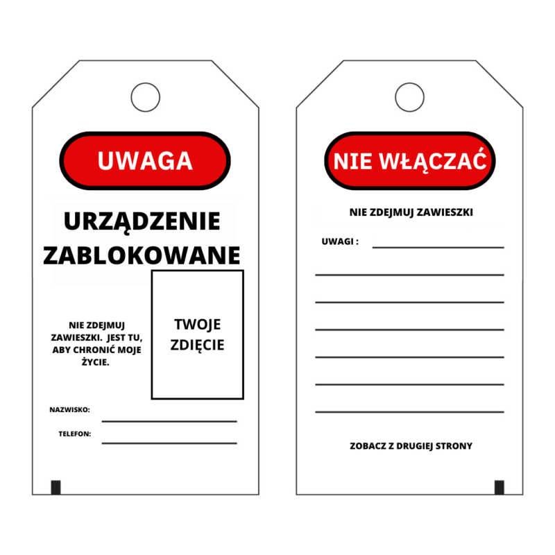 ZAWIESZKA TAGOUT ZE ZDJĘCIEM